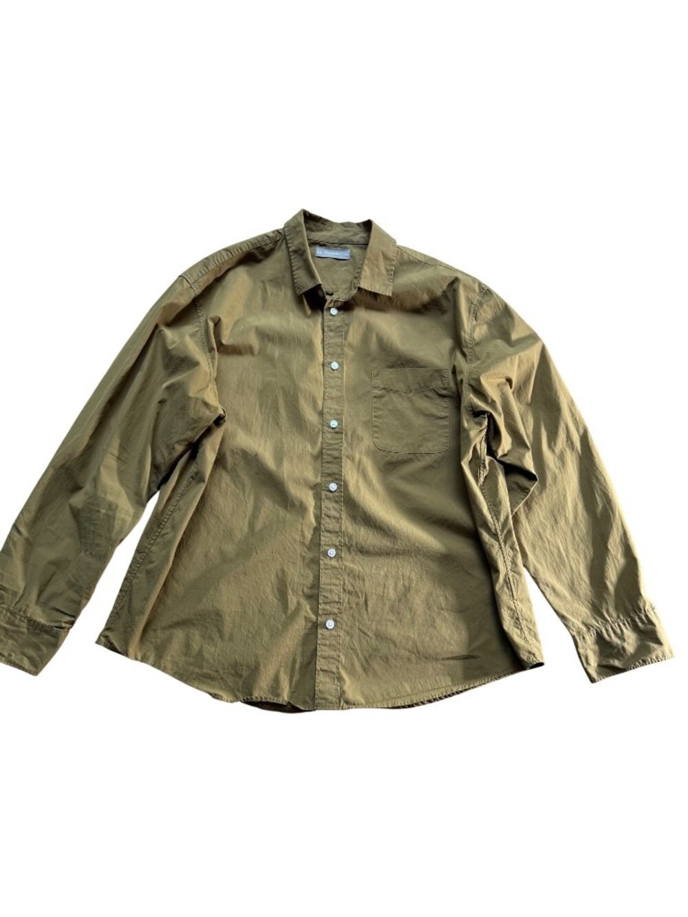 Utility Everlane Mens Size XL Olive Green Cotton Long Sleeve Button-Up Shirt